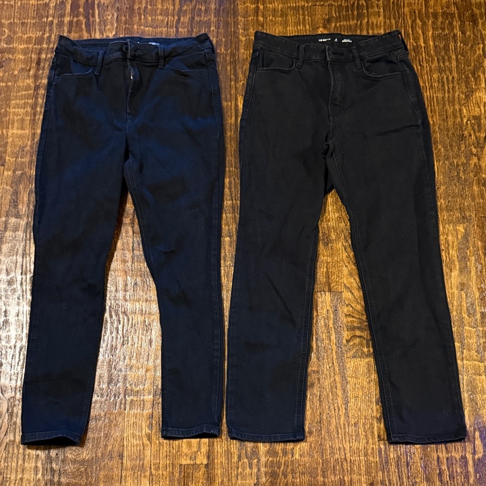 Everyday Black Skinny Straight High Rise Jeans Bundle Old Navy 8P Grunge Gothic